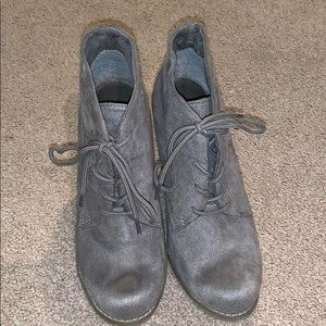 Gray heeled booties. Good condition!